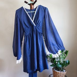 1970’s Bell Sleeve Polka Dot  Mini Dress